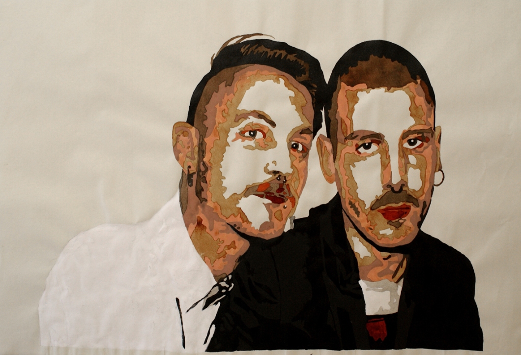 Victor et Jordi, 2011, 50 x 65 cm, encre sur papier