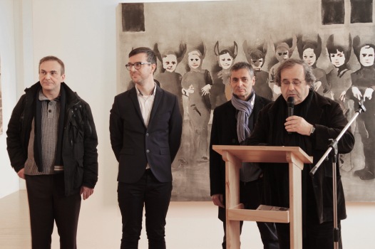Vernissage de l'exposition Franck Blanchard - Anthony Duranthon, avec Bertrand Barraud, Christion Karoutzos, Centre culturel Nicolas Pomel, Issoire, 2016